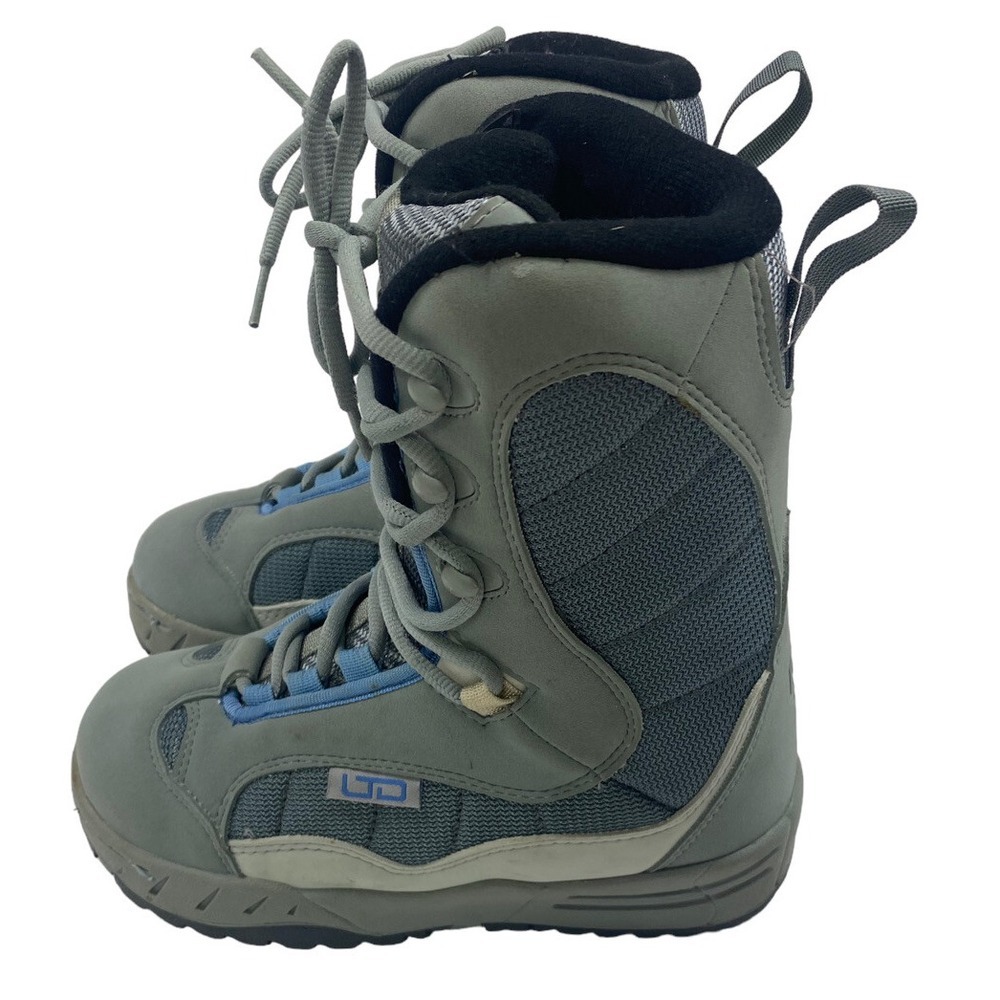 Snowboard LTD Stratus Linerless Junior Girls Boots Size 5 Gray Lace Up L@@K